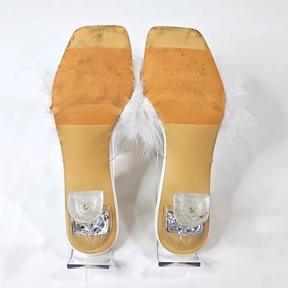 Heiyom White Feather Heels Size 40 - Picture 7 of 7